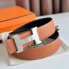 Replica Hermes Constance Reversible Belt 38MM in Gold and White Epsom Calfskin