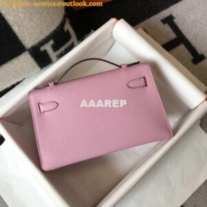 Replica Hermes Mini Kelly Pouchette Epsom Leather H230226 Pink