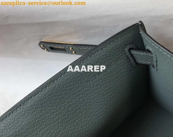 Replica Hermes Mini Kelly Pouchette Epsom Leather H230231 Almond green 9