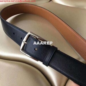 Replica Hermes Etriviere 40 Belt In Black Epsom Leather 2