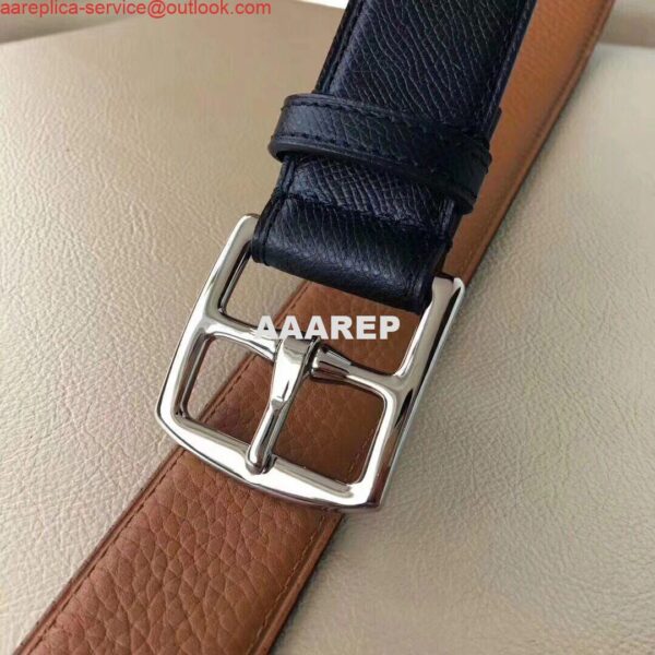 Replica Hermes Etriviere 40 Belt In Black Epsom Leather 5