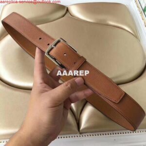 Replica Hermes Etriviere 40 Belt In Brown Epsom Leather 2