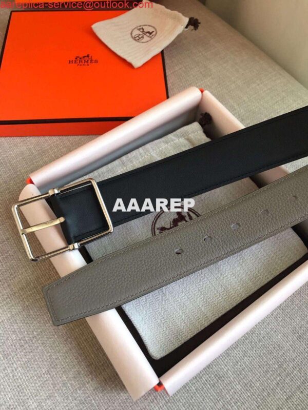 Replica Hermes Grey Saddle 38MM Reversible Belt 5