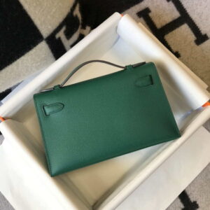 Replica Hermes Mini Kelly Pouchette Epsom Leather H230242 Green