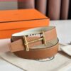 Replica Hermes H Guillochee Reversible Belt 32MM in Green and Black Epsom Calfskin 2