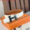 Replica Hermes H Reversible Belt 32MM in Black and Green Epsom Leather 2