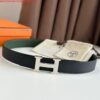 Replica Hermes H Reversible Belt 32MM in Black Clemence Leather 2