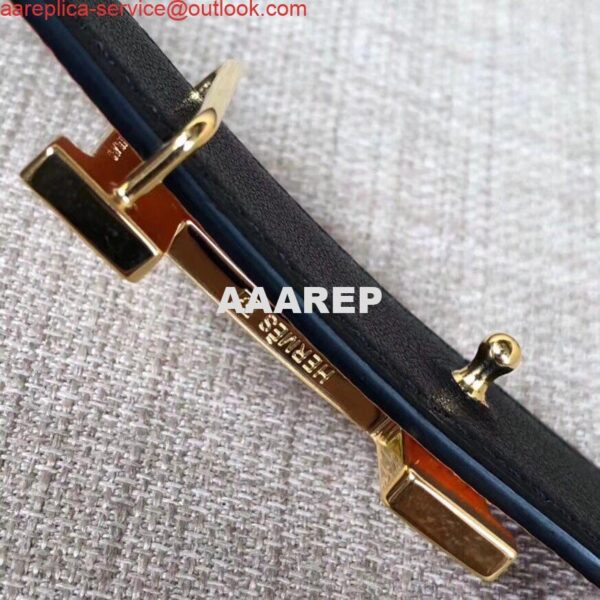 Replica Hermes Mini Constance 24mm Reversible Belt Black/Ruby 6