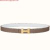 Replica Hermes Quizz 32mm Reversible Belt In Blue Clemence Leather 2