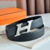 Replica Hermes H Reversible Belt 38MM in White and Gold Epsom Leather