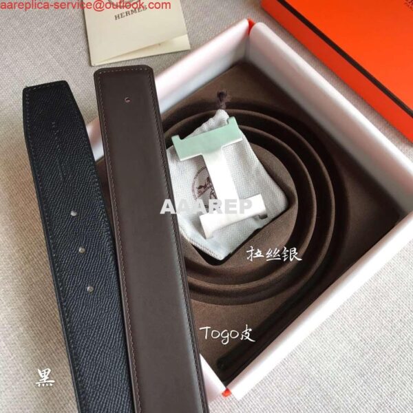 Replica Hermes Constance 2 Belt Buckle & Black Epsom 42MM Strap 3