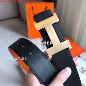 Replica Hermes Constance 2 Belt Buckle & Gold/Noir Swift 42MM Strap 2