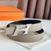 Replica Hermes H Speed Reversible Belt 32MM in White Epsom Calfskin 2