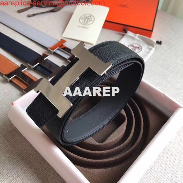 Replica Hermes Constance Belt Buckle & Black Clemence 38 MM Strap 7