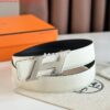 Replica Hermes H Speed Reversible Belt 32MM in Grey Clemence Leather