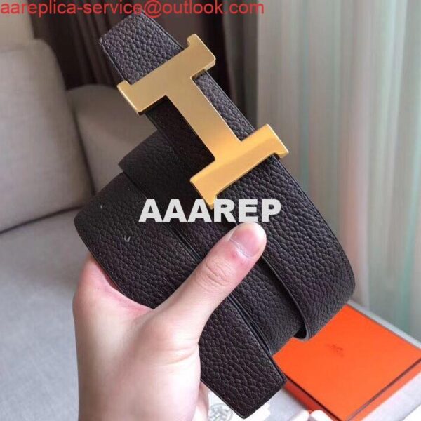 Replica Hermes Constance Belt Buckle & Cafe Clemence 38 MM Strap 3