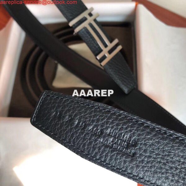 Replica Hermes H Au Carre Belt Buckle & Black 32mm Strap 7