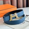 Replica Hermes H Take Off Reversible Belt 32MM in Black Clemence Leather