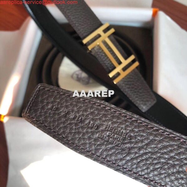 Replica Hermes H Au Carre Belt Buckle & Cafe 32mm Strap 8