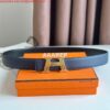 Replica Hermes H Take Off Reversible Belt 32MM in Gold Clemence Leather 2