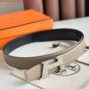 Replica Hermes H Touareg Reversible Belt 32MM in Gold Clemence Leather 2