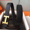 Replica Hermes H Belt Buckle & Blue Clemence 32 MM Strap 2