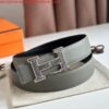 Replica Hermes H Touareg Reversible Belt 32MM in Gold Clemence Leather