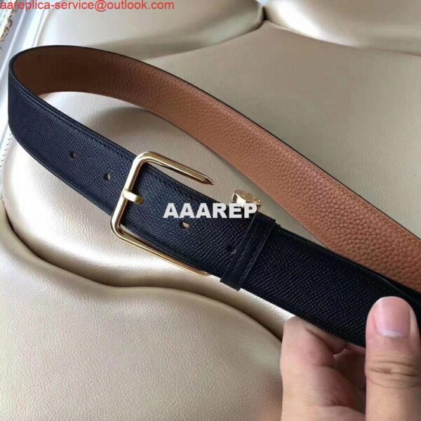 Replica Hermes Lennox 40 MM Belt In Black Epsom Leather 4