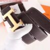 Replica Hermes H Belt Buckle & Noir Clemence 32 MM Strap 2