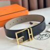 Replica Hermes Nathan 40MM Belt with Matte Buckle in Black Clemence Leather 2