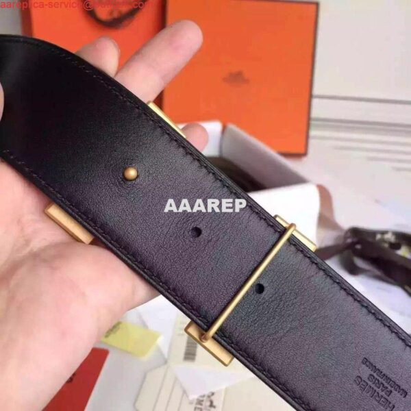 Replica Hermes H Belt Buckle & Orange Epsom 32 MM Strap 3