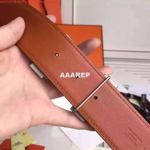 Replica Hermes H Belt Buckle & Taupe Epsom 32 MM Strap 3