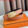 Replica Hermes Neo Reversible Belt 32MM in Gold Clemence Leather