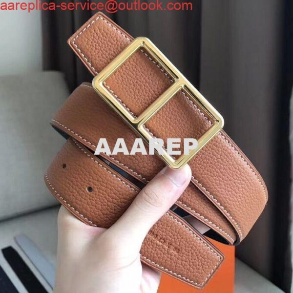 Replica Hermes Officier Belt Buckle & Brown 38MM Strap