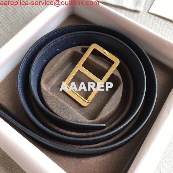 Replica Hermes Officier Belt Buckle & Navy 38MM Strap 4