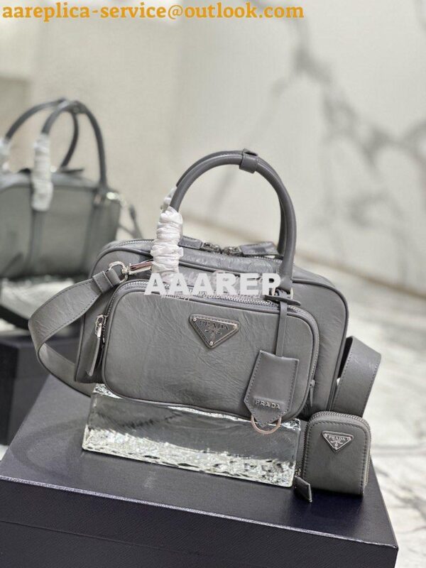 Replica Prada Antique Nappa Leather Multi-pocket Top-handle Bag 1BB099 4