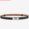 Replica Hermes H Reversible Belt In Grey/Black Swift Leather