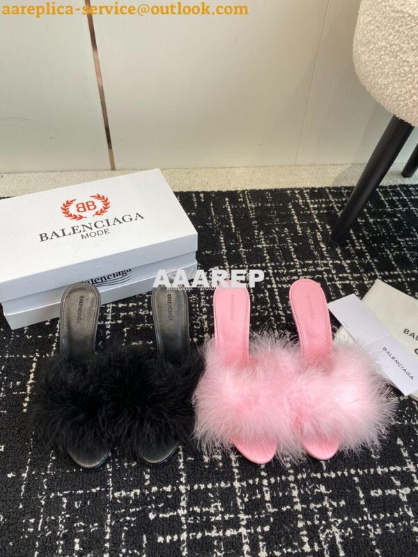 Replica Balenciaga Boudoir 70mm Sandal In Pink Feathers 787447 4