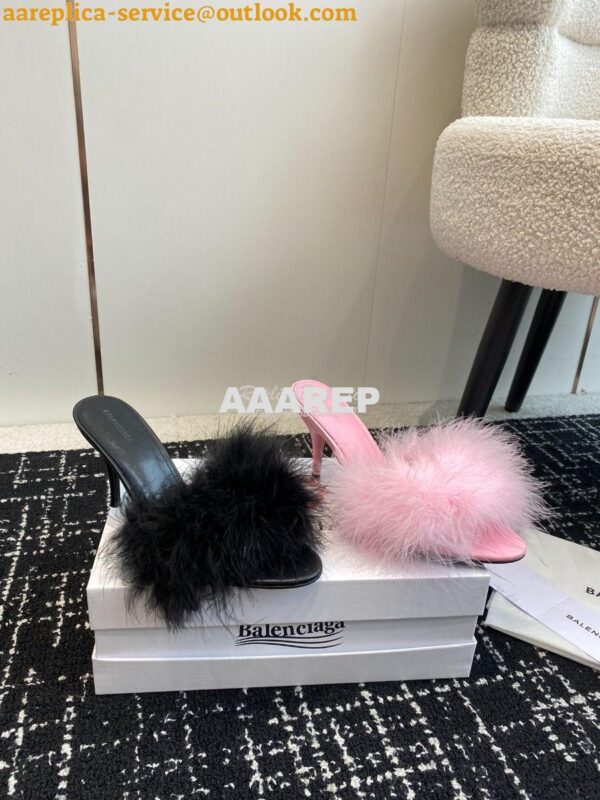 Replica Balenciaga Boudoir 70mm Sandal In Pink Feathers 787447 5