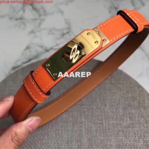 Replica Hermes Kelly 18 Belt In Orange Epsom Leather 2