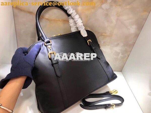 Replica Prada Bauletto Dome Black Nylon Shoulder Bag 1BB013 8