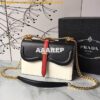 Replica Prada Belle Leather Shoulder Bag 1BD188 White