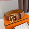 Replica Hermes Pad Reversible Belt In Ruby/Brown Epsom Leather