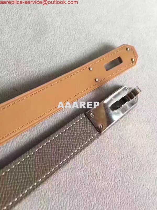 Replica Hermes Kelly 18 Belt In Taupe Epsom Leather 9