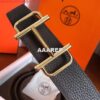 Replica Hermes Royal Reversible Belt 38MM in Blue and Gold Epsom Calfskin 2