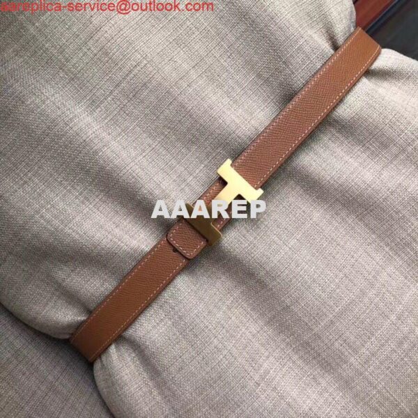 Replica Hermes Mini Constance 24mm Reversible Belt Black/Gold 3