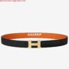 Replica Hermes Mini Constance 24mm Reversible Belt Black/Red