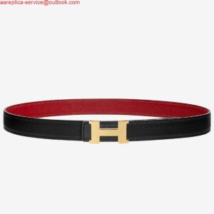 Replica Hermes Mini Constance 24mm Reversible Belt Black/Red