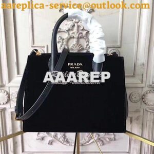 Replica Prada Bibliothèque Bag Suede Black