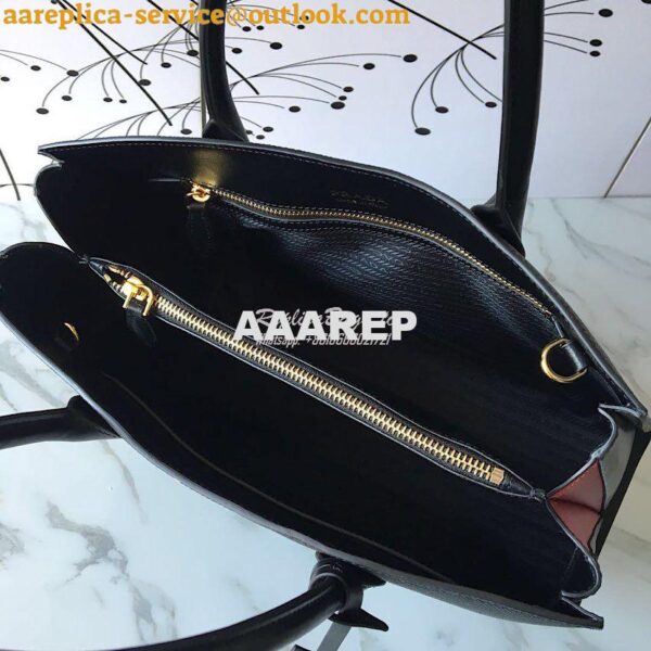 Replica Prada Bibliothèque Saffiano Leather Bag 1BA153 Black 8